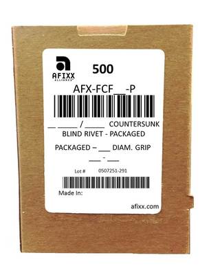 AFX-FCF66-P Stainless/Stainless 3/16" Open End Countersunk - Packaged